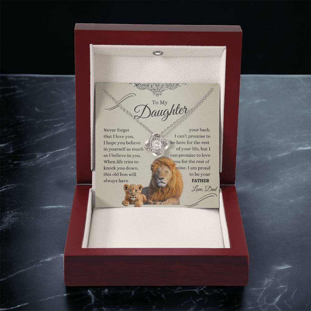 To My Daughter Love Knot Lions Side by Side T
