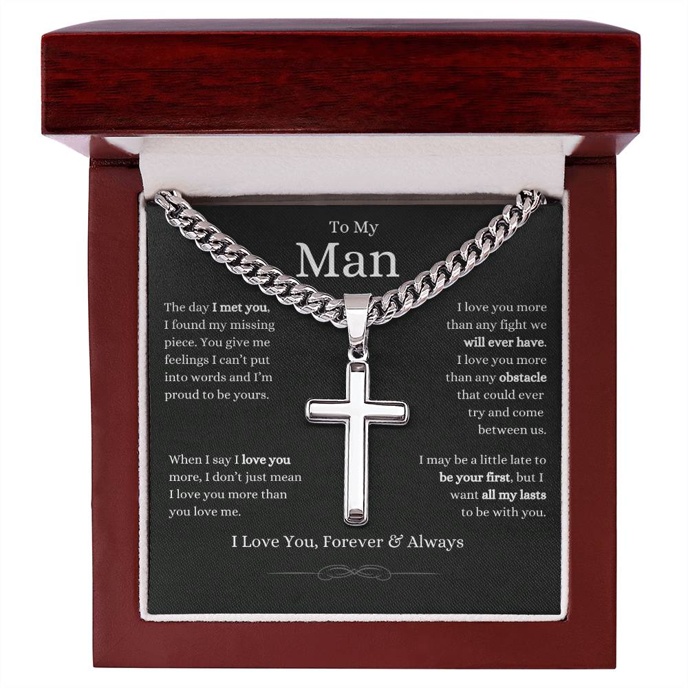 To My Man, Artisan Cross Cuban Link Chain