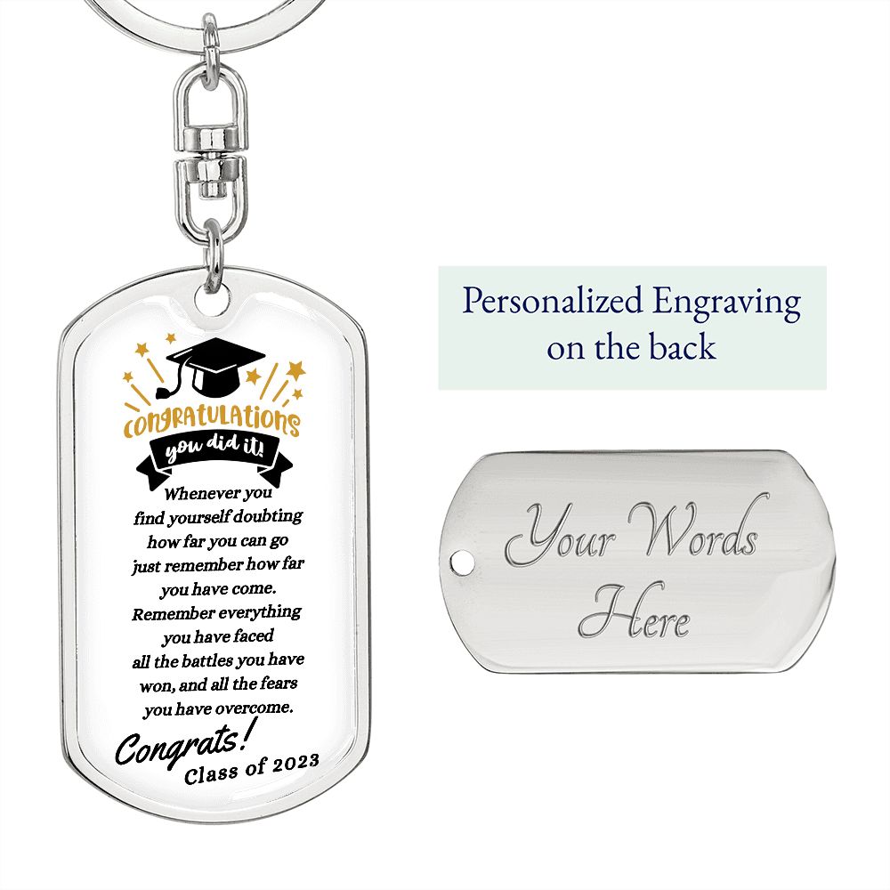 Congratulation Graduation Swivel Dog Tag Chain (Best Seller)