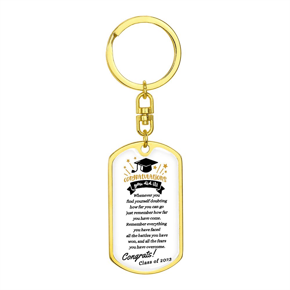 Congratulation Graduation Swivel Dog Tag Chain (Best Seller)