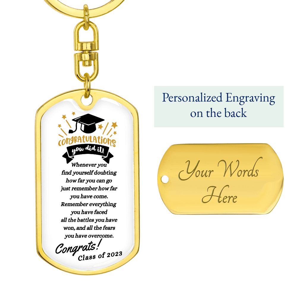 Congratulation Graduation Swivel Dog Tag Chain (Best Seller)