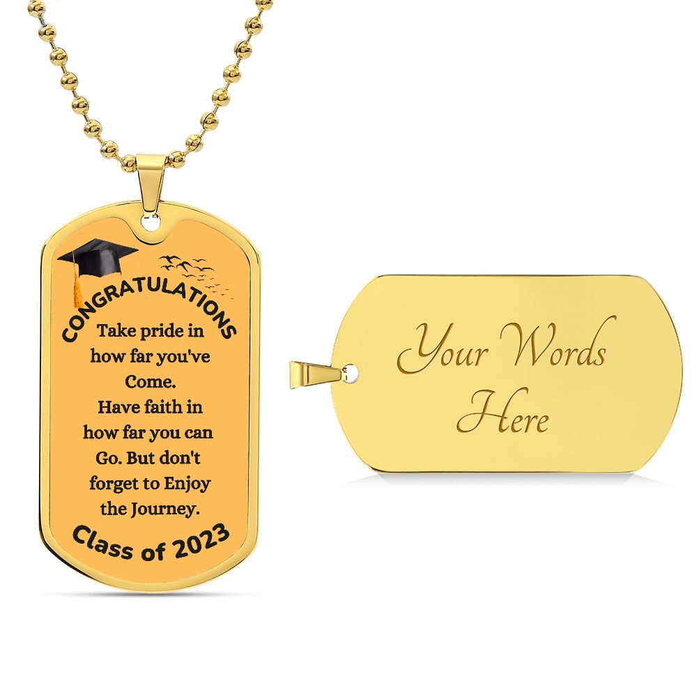 Congratulations Graduation Dog Tag Chain (G)