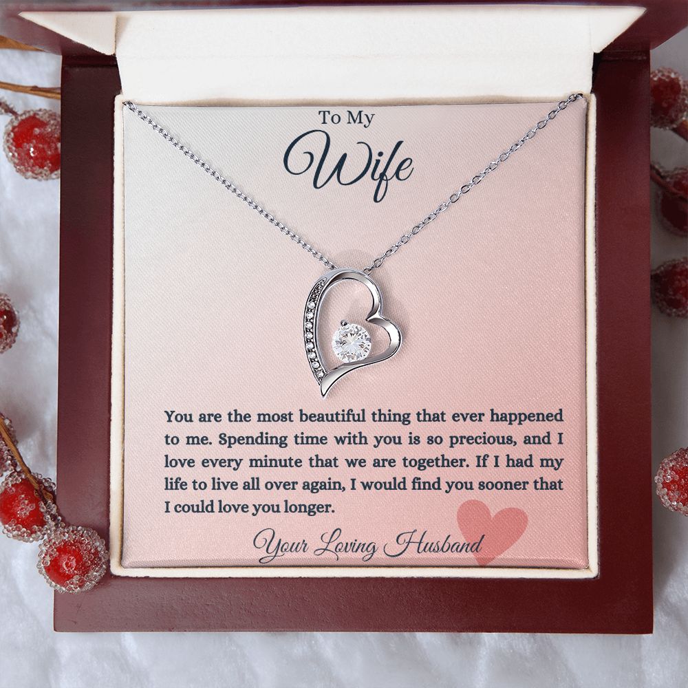 To My Wife Heart Forever Love Necklace