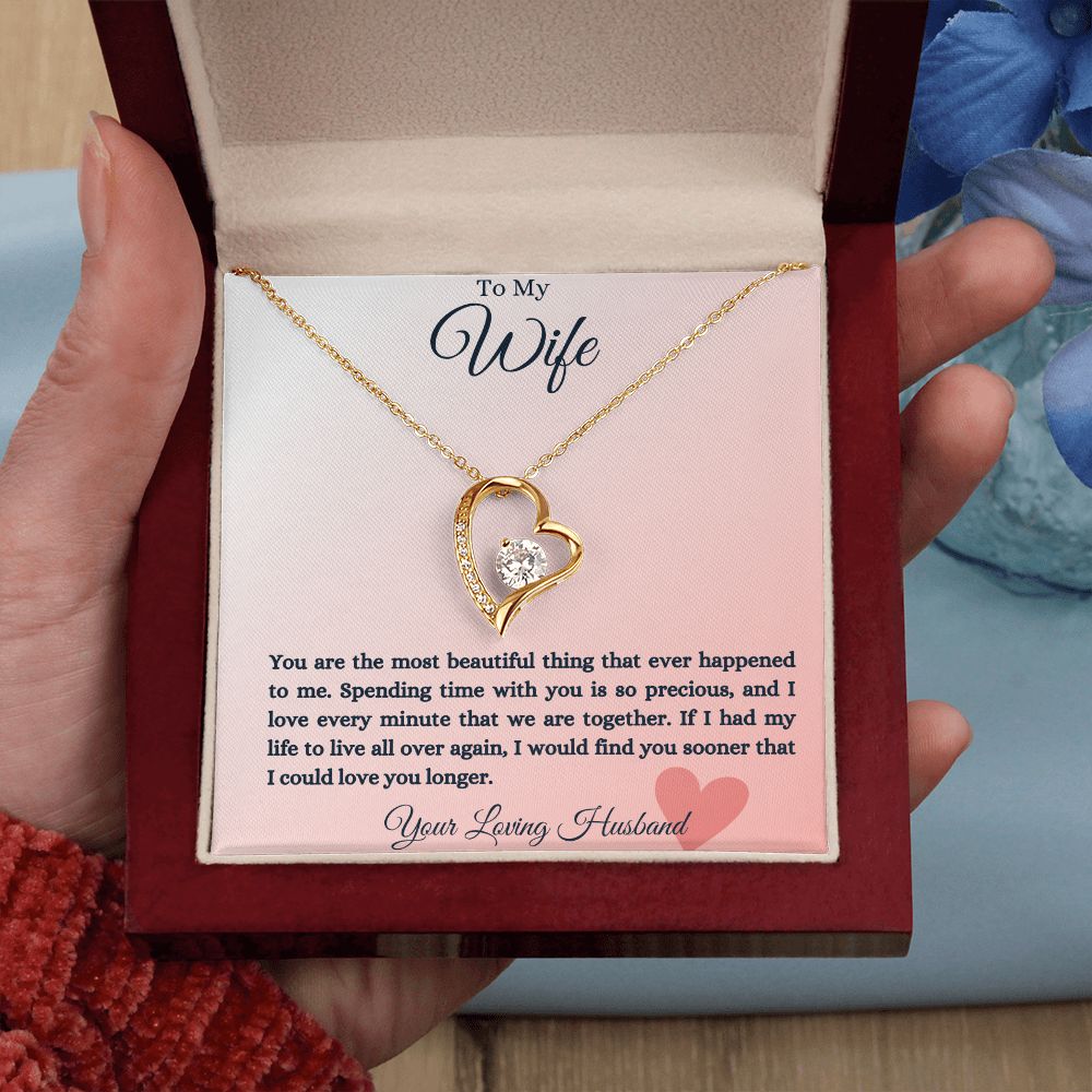 To My Wife Heart Forever Love Necklace