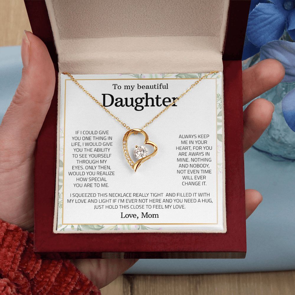 To My Beautiful Daughter Forever Love Necklace