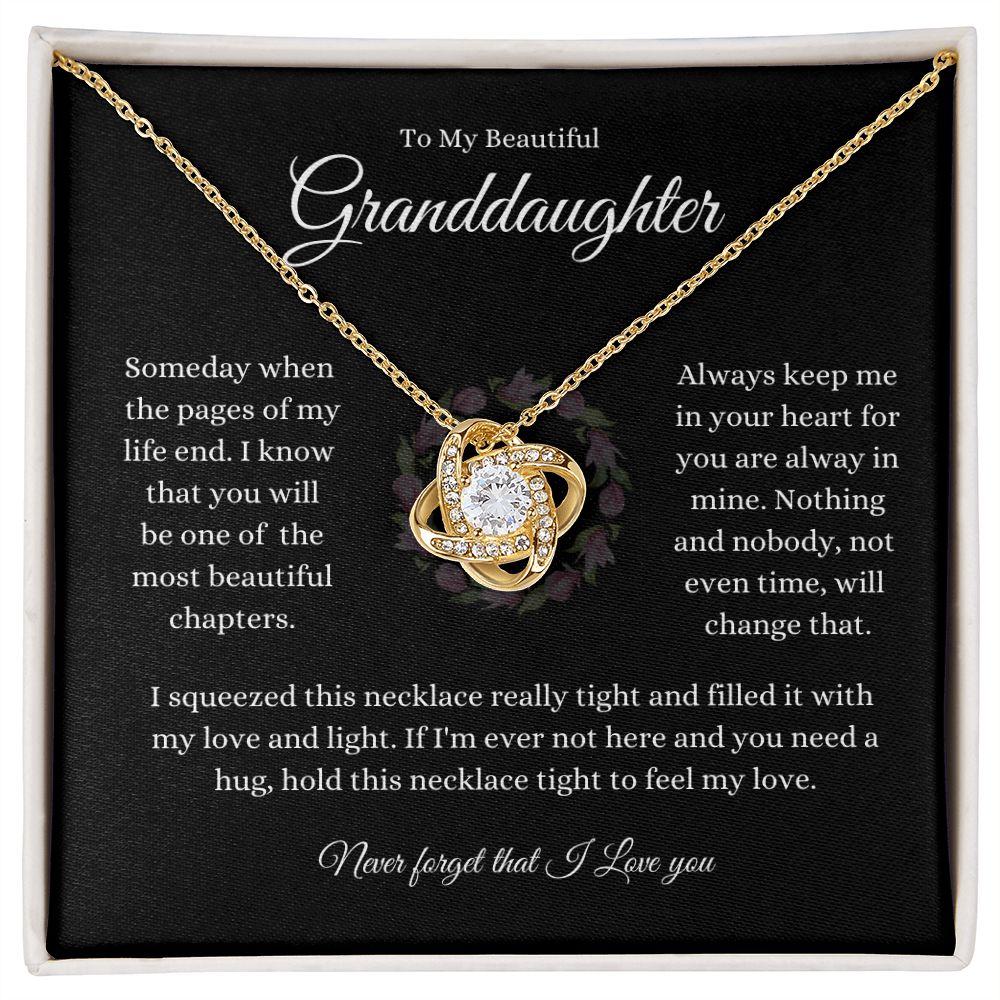 To My Beautiful Granddaughter Love Knot Necklace