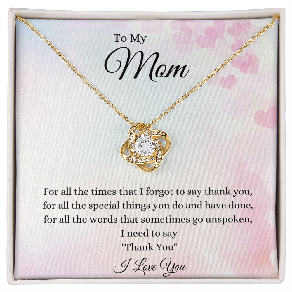 To Mom Love Knot Necklace