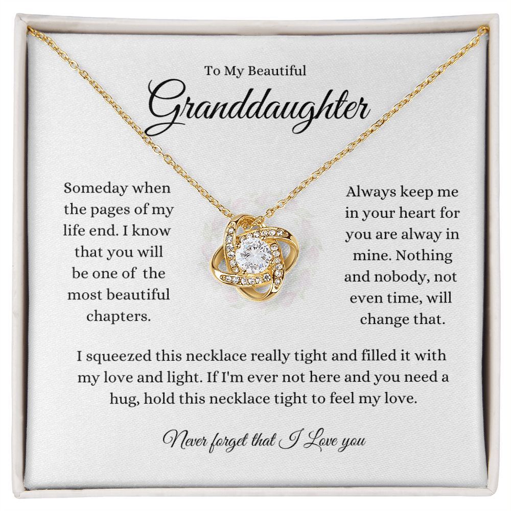 To My Beautiful Granddaughter Love Knot Necklace