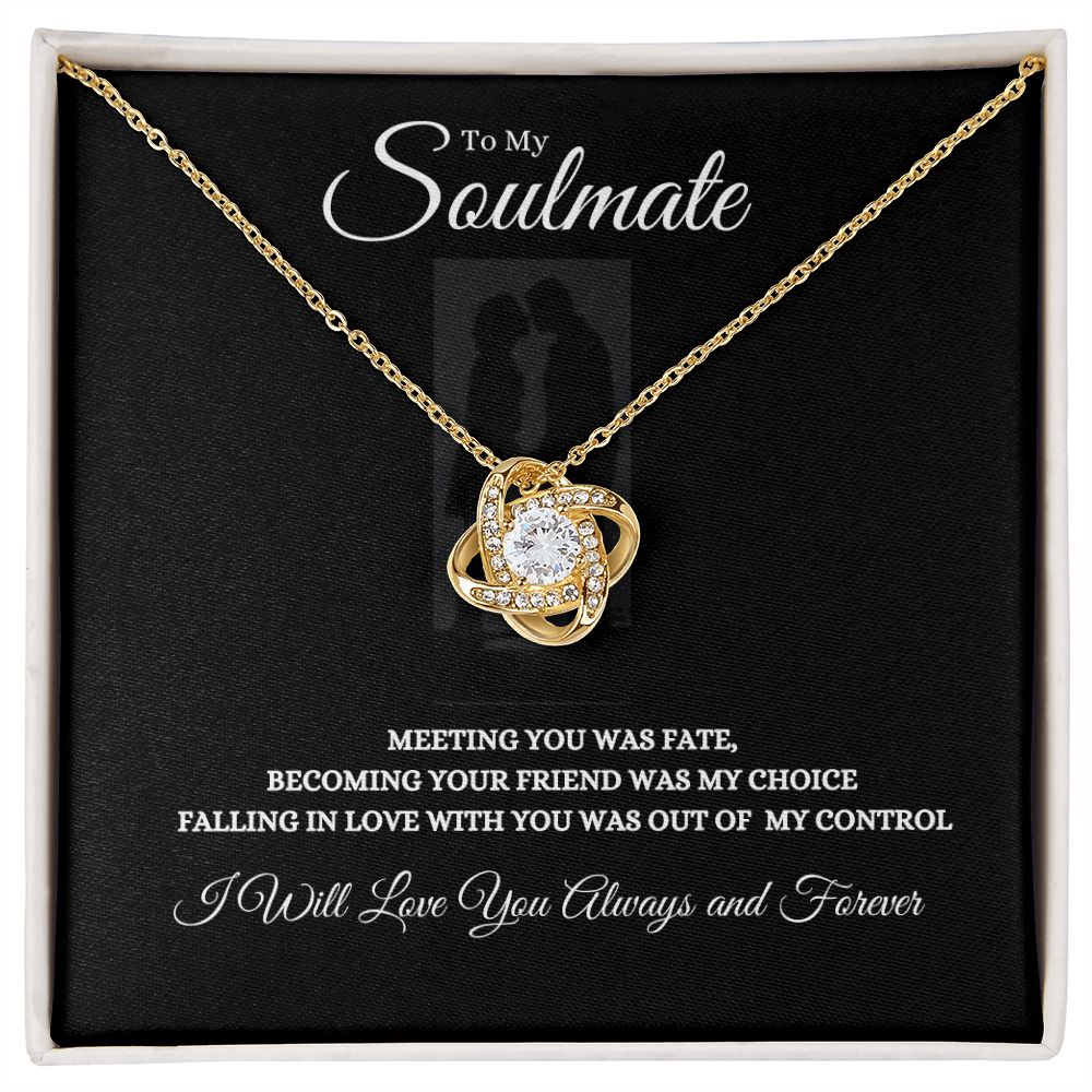To My Soulmate Love Knot Necklace