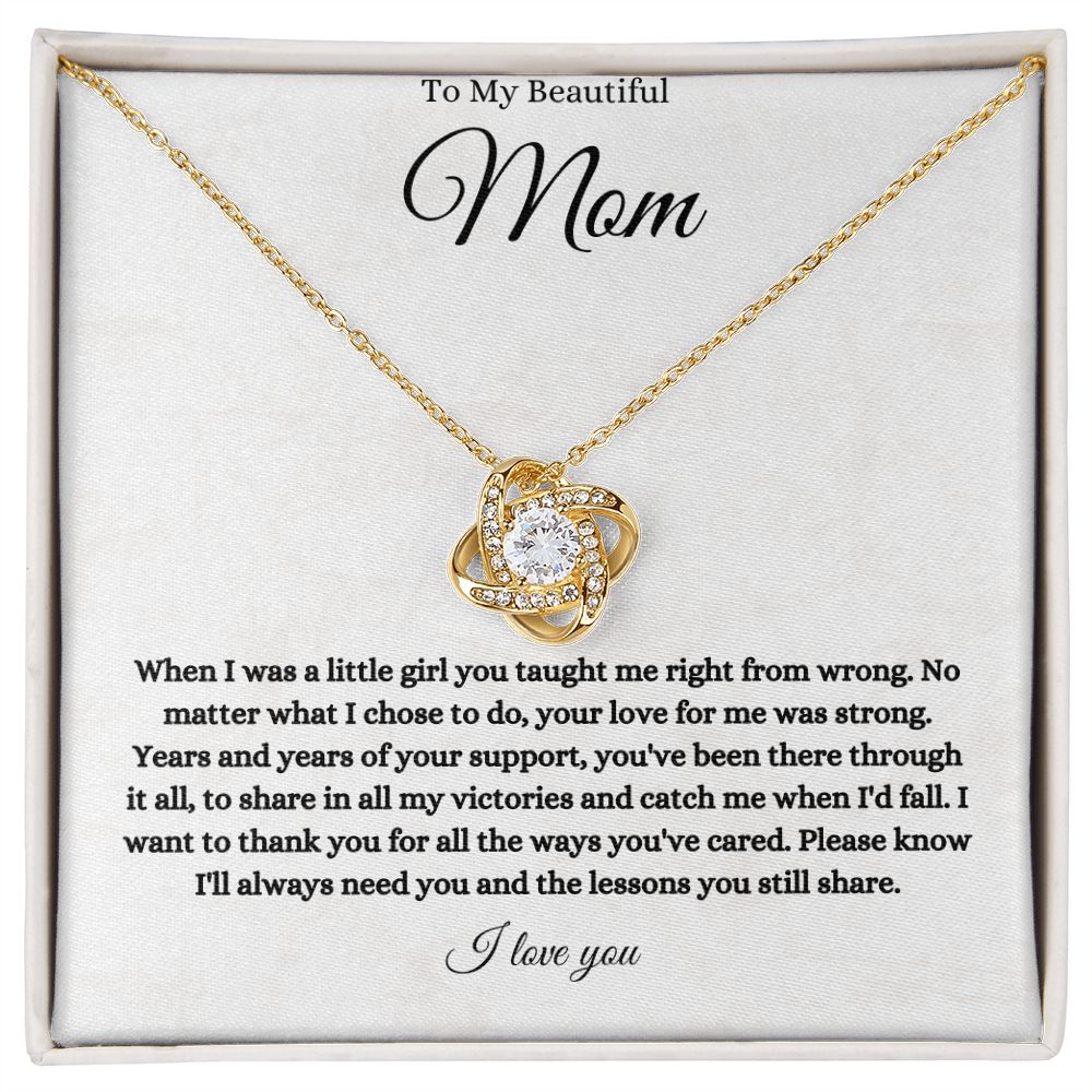 To My Beautiful Mom Love Knot