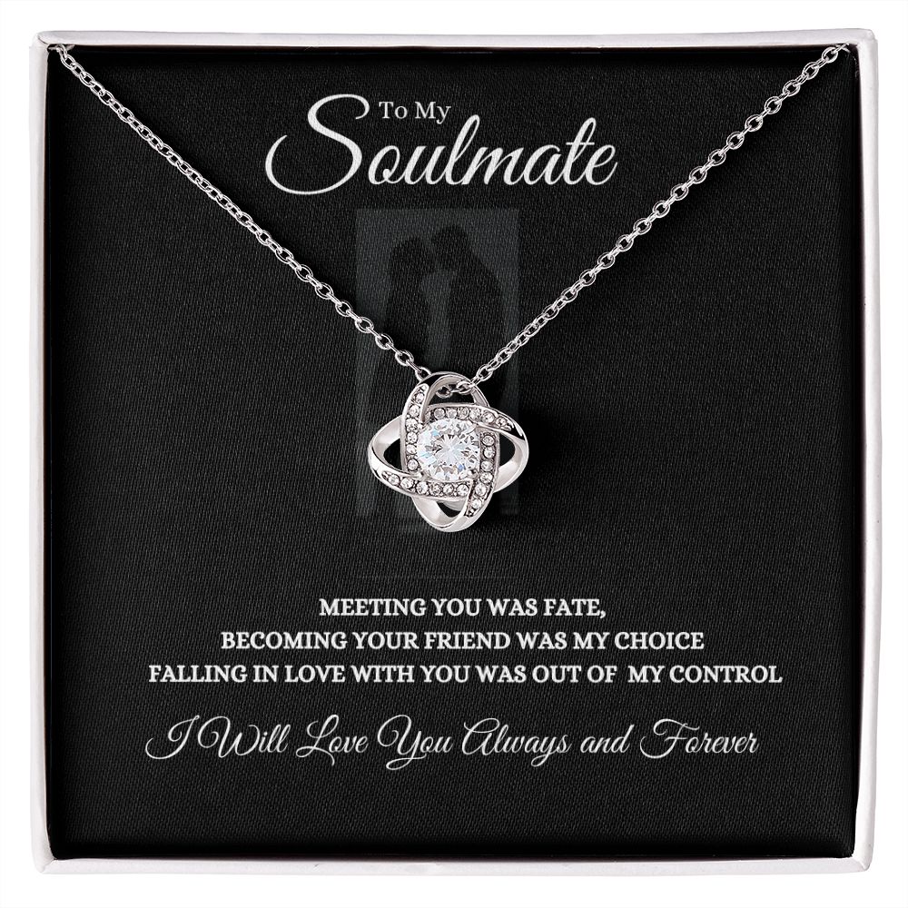 To My Soulmate Love Knot Necklace