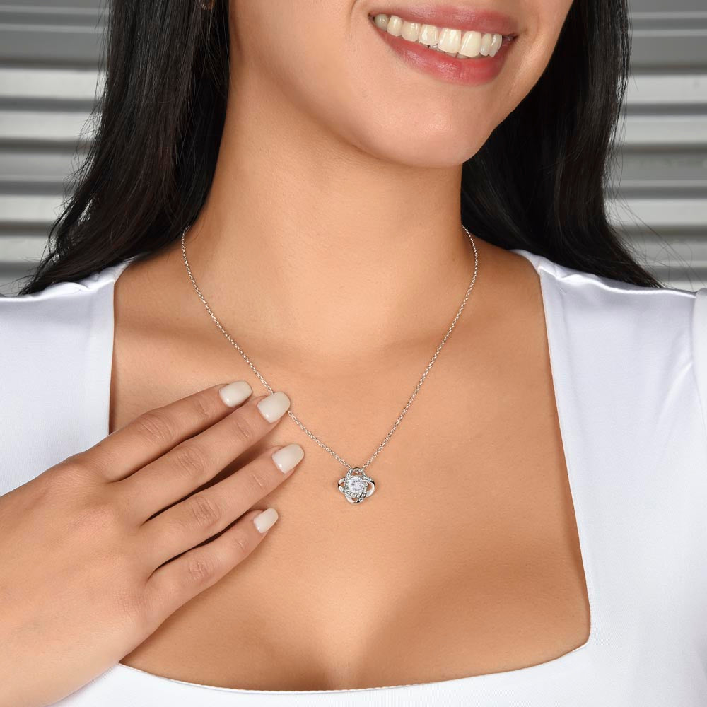 To My Beautiful Mom Love Knot Necklace