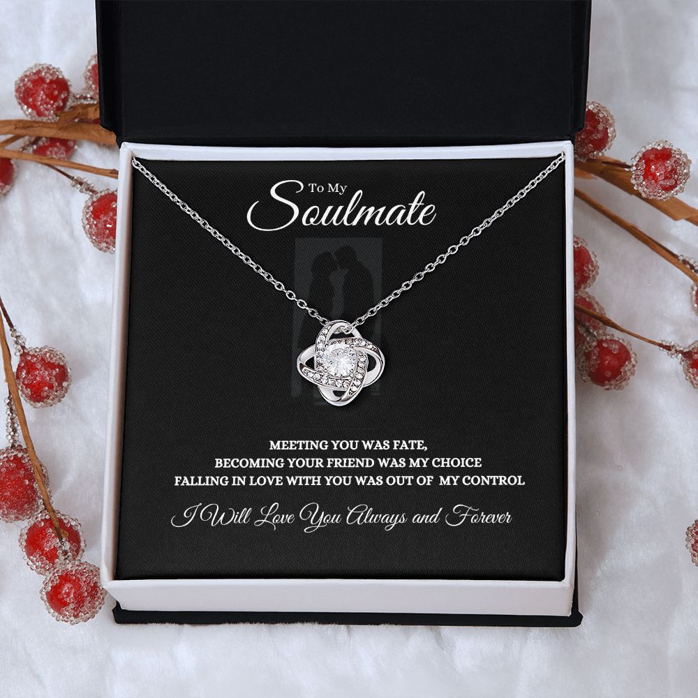To My Soulmate Love Knot Necklace