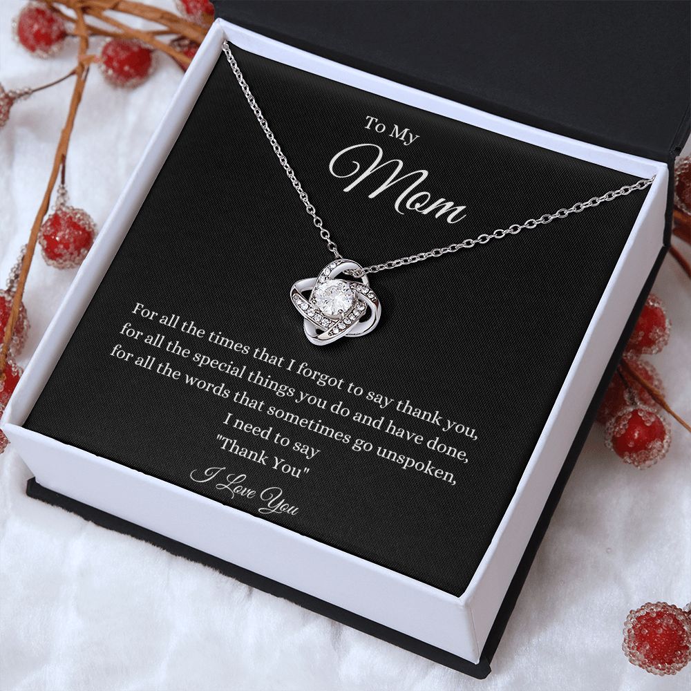 To My Mom Love Knot Necklace