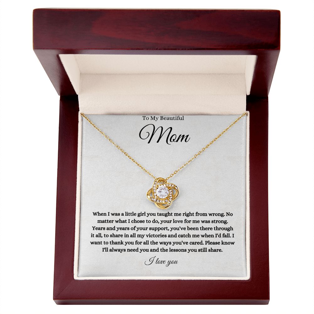 To My Beautiful Mom Love Knot