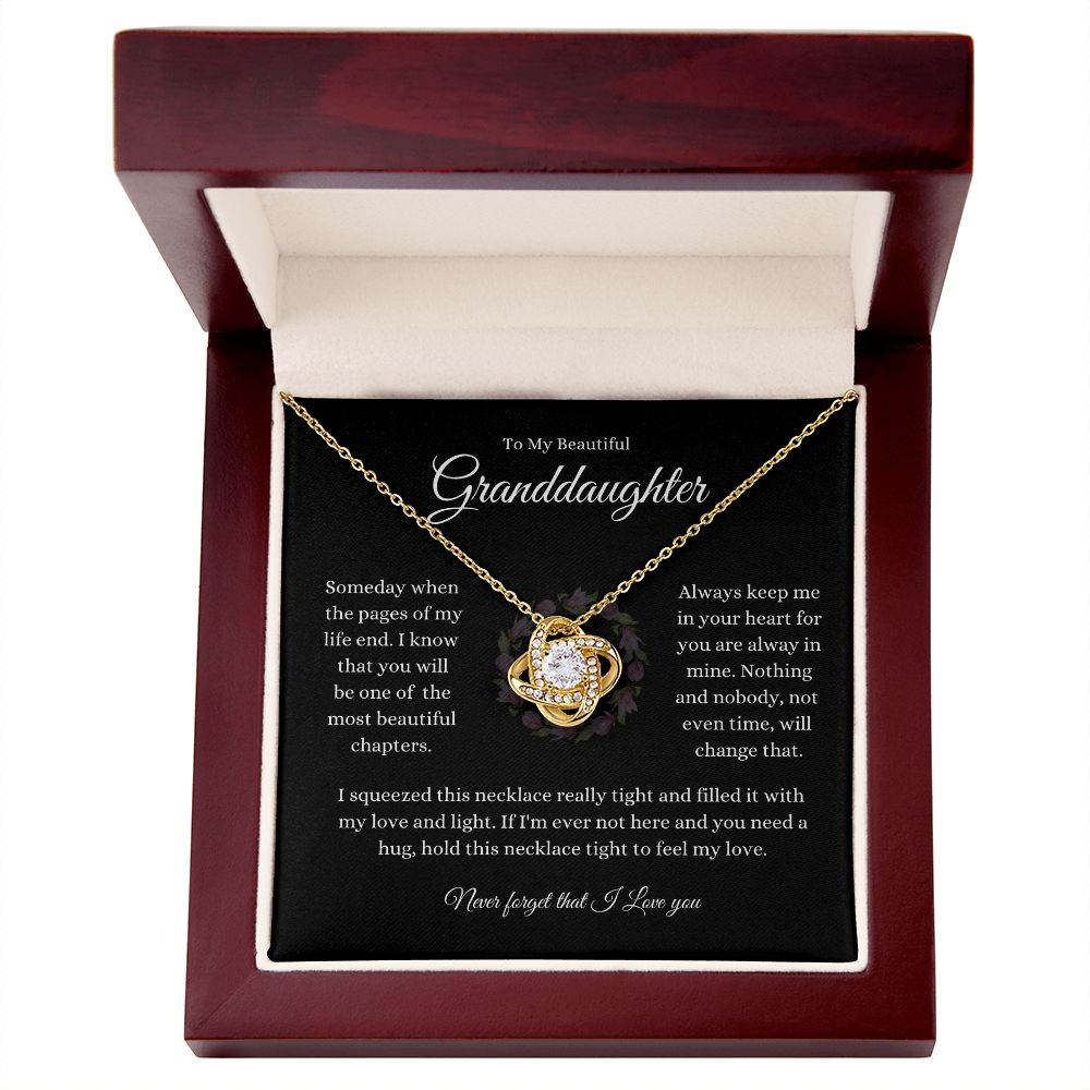 To My Beautiful Granddaughter Love Knot Necklace