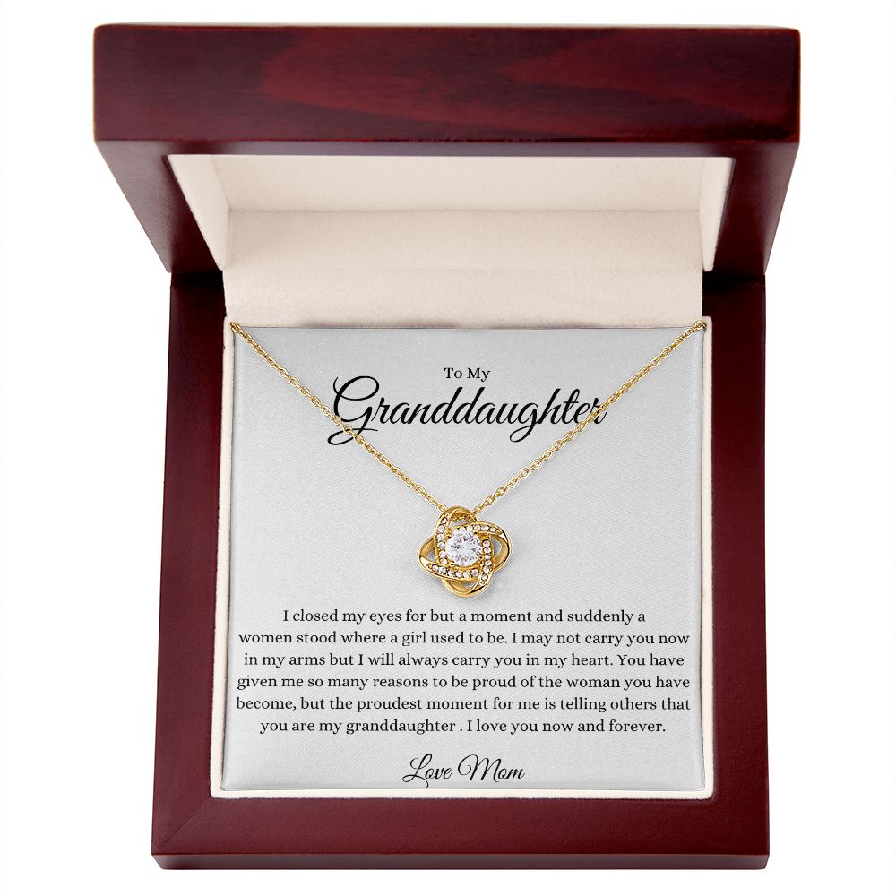 To My Granddaughter Love Knot Necklace