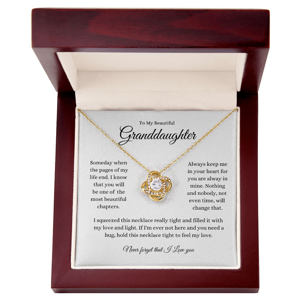 To My Beautiful Granddaughter Love Knot Necklace