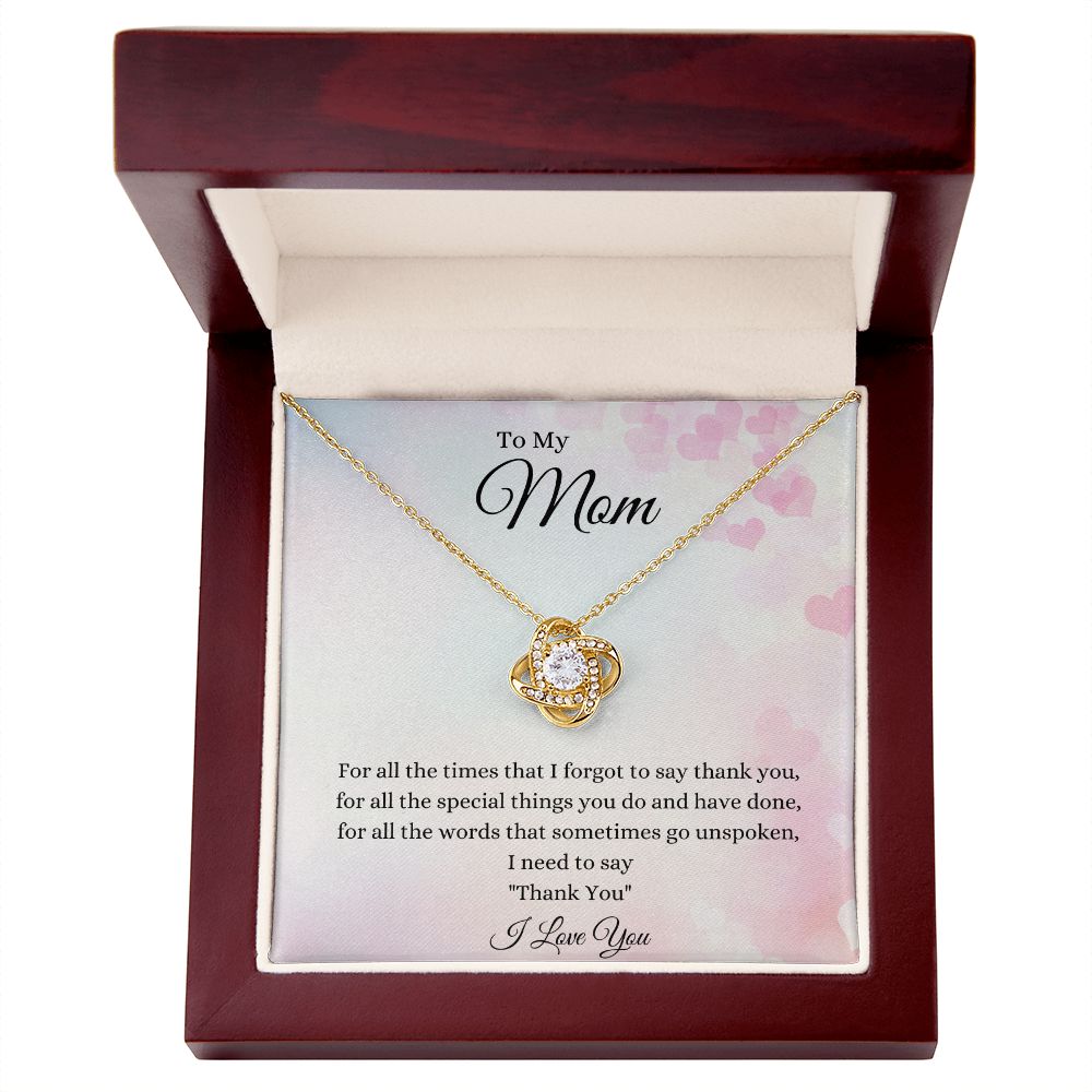 To Mom Love Knot Necklace