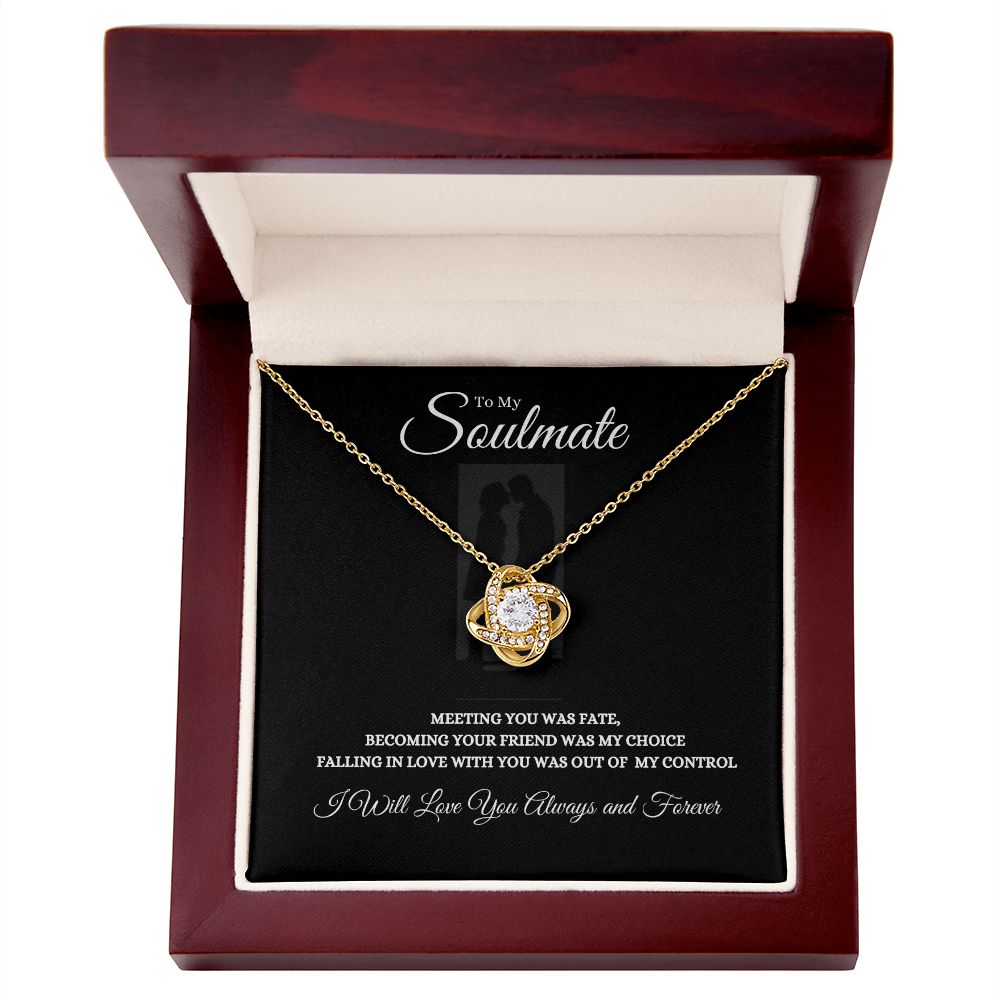 To My Soulmate Love Knot Necklace