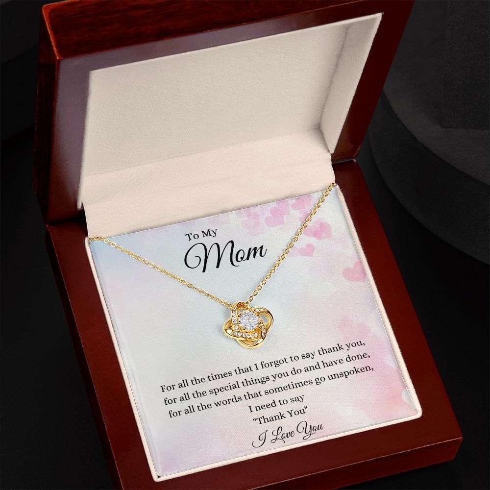To Mom Love Knot Necklace