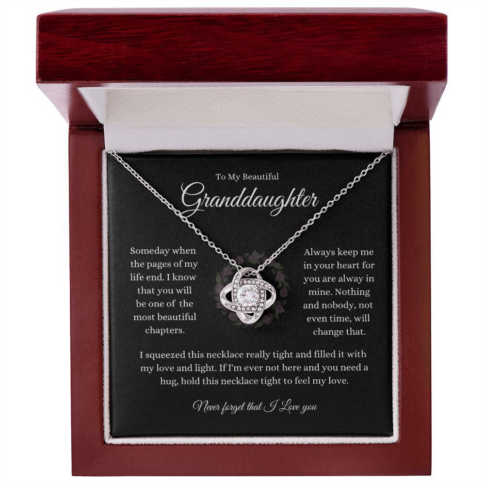 To My Beautiful Granddaughter Love Knot Necklace