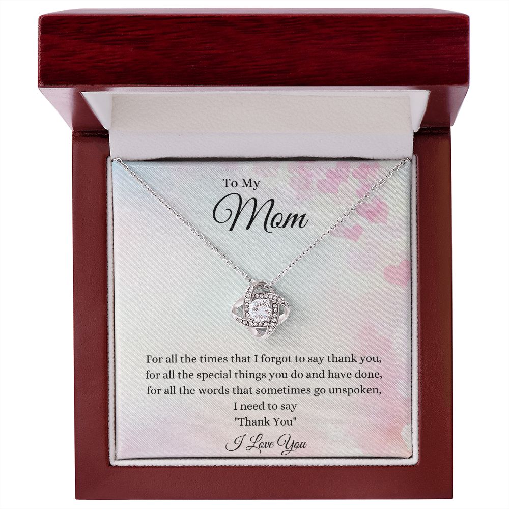 To Mom Love Knot Necklace