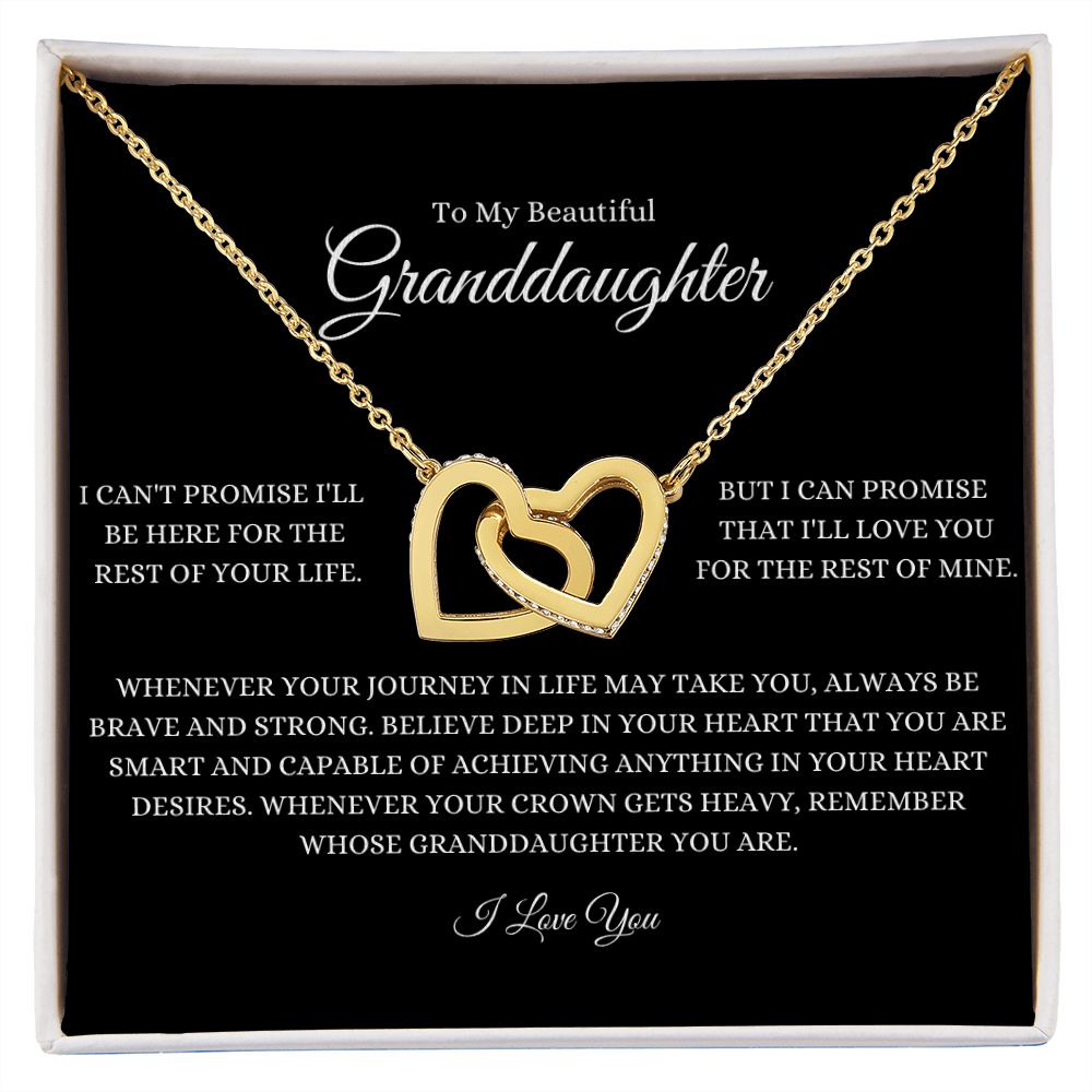 To My Beautiful Granddaughter Interlocking Hearts Necklace