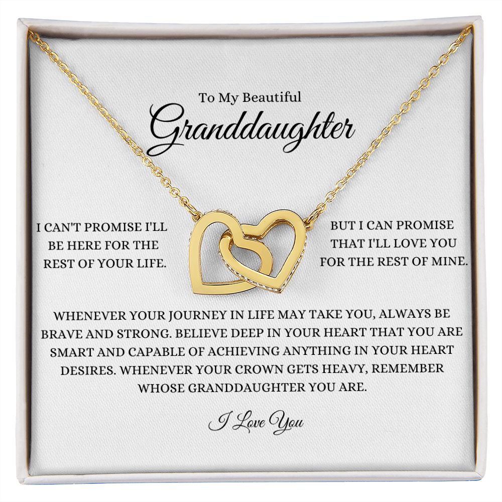 To My Beautiful Granddaughter Interlocking Hearts Necklace