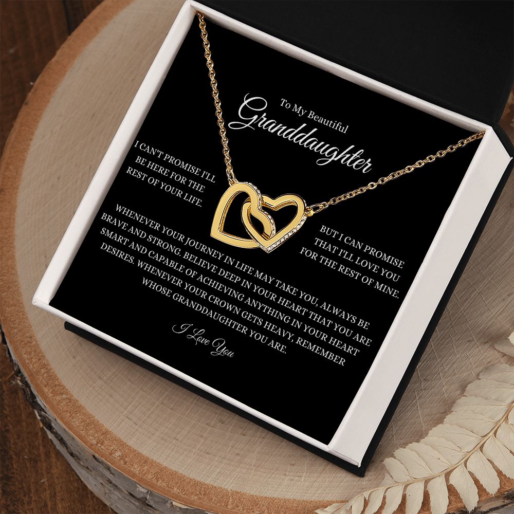 To My Beautiful Granddaughter Interlocking Hearts Necklace