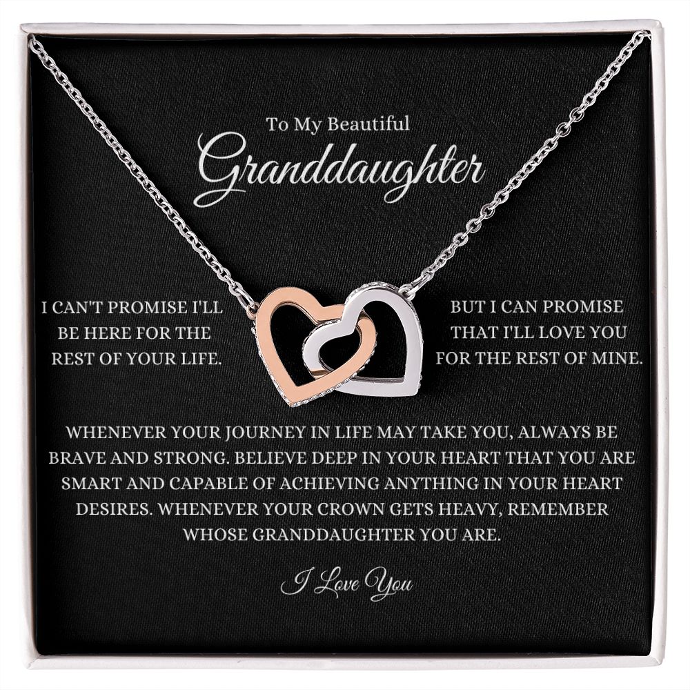 To My Beautiful Granddaughter Interlocking Hearts Necklace