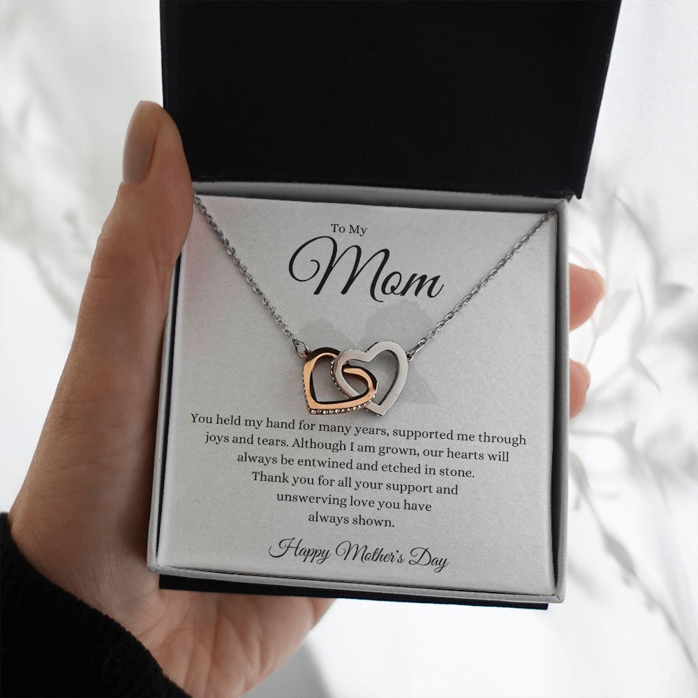 To Mom You held My Hand Interlocking Hearts