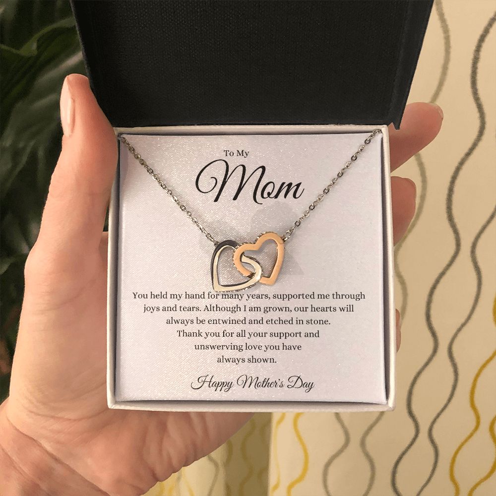 To Mom You held My Hand Interlocking Hearts