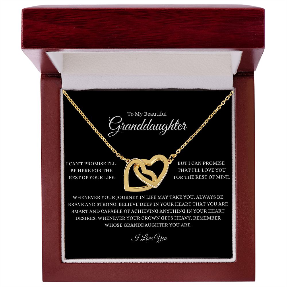 To My Beautiful Granddaughter Interlocking Hearts Necklace
