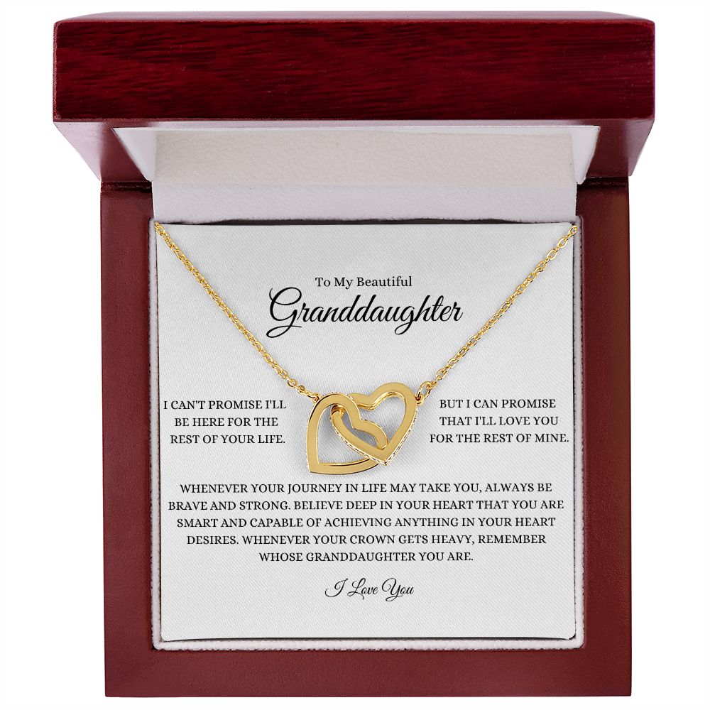 To My Beautiful Granddaughter Interlocking Hearts Necklace