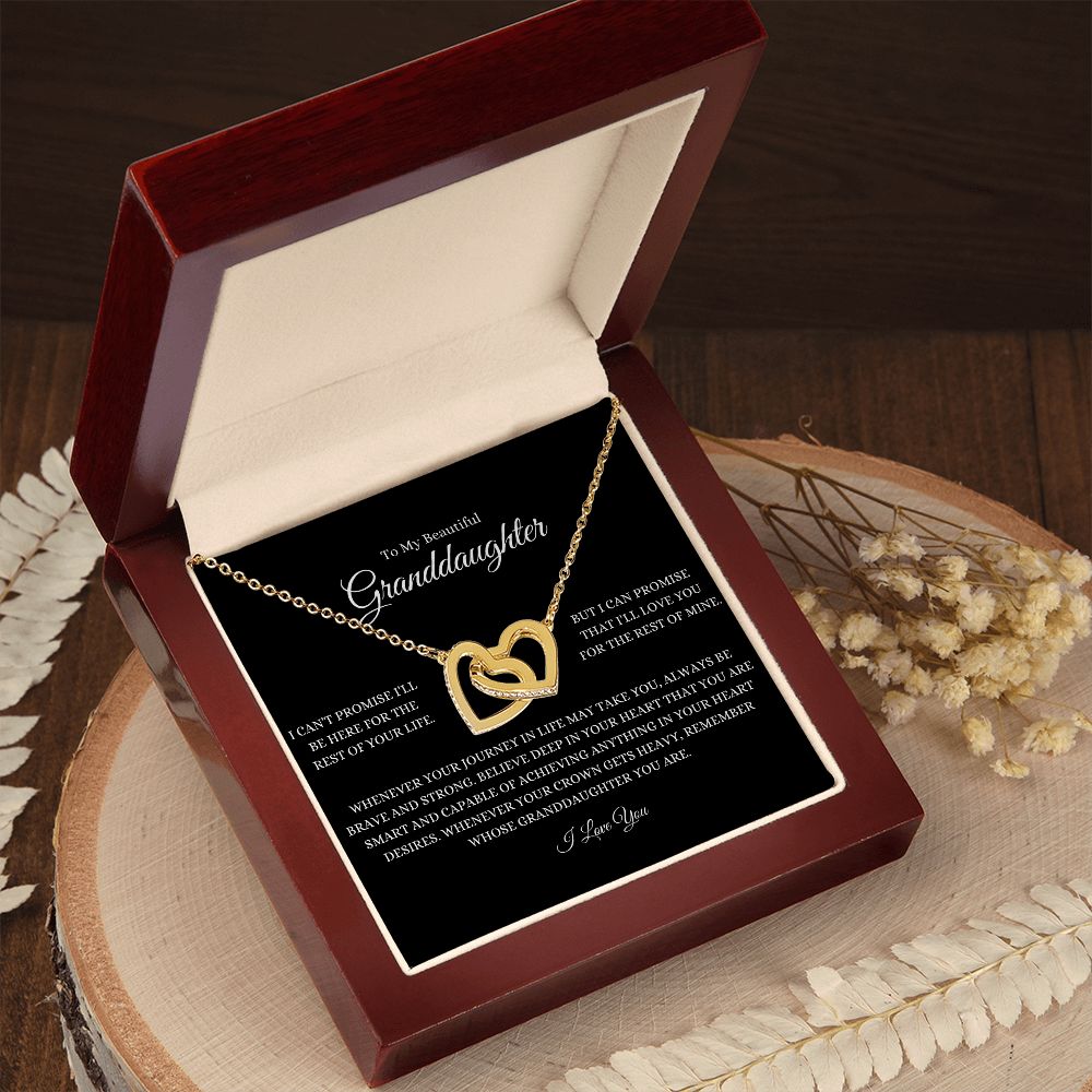 To My Beautiful Granddaughter Interlocking Hearts Necklace