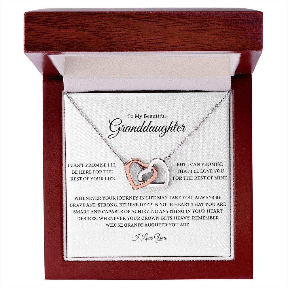 To My Beautiful Granddaughter Interlocking Hearts Necklace