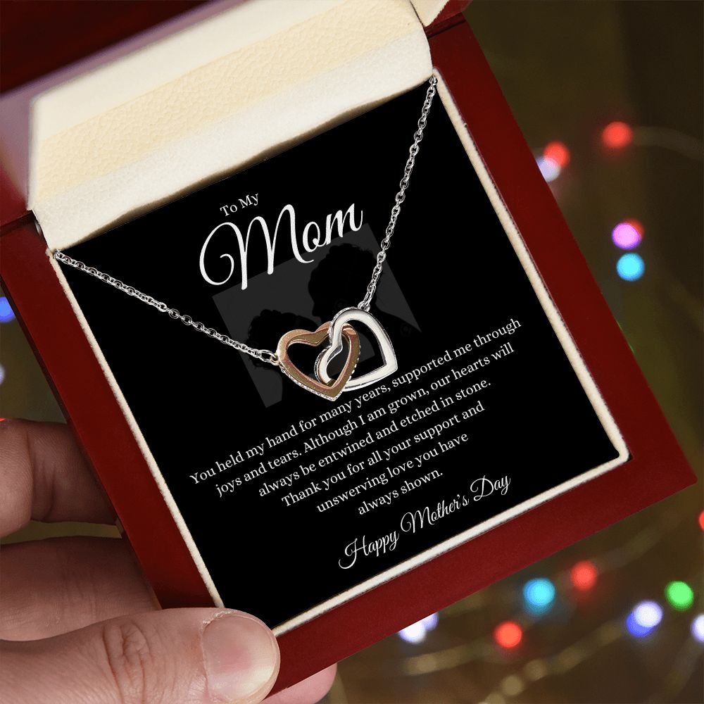 To Mom You Held My Hand Interlocking Hearts