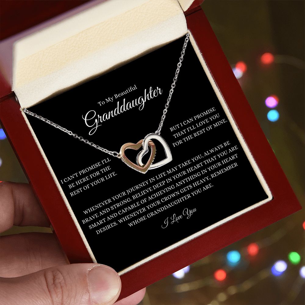 To My Beautiful Granddaughter Interlocking Hearts Necklace