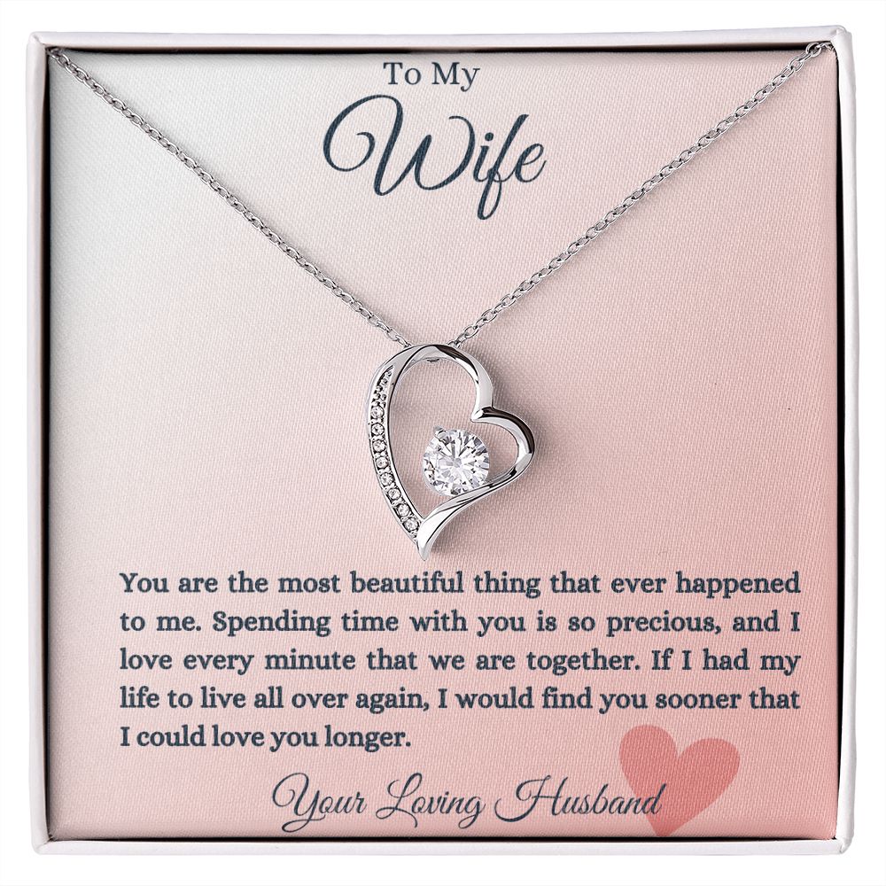 To My Wife Heart Forever Love Necklace