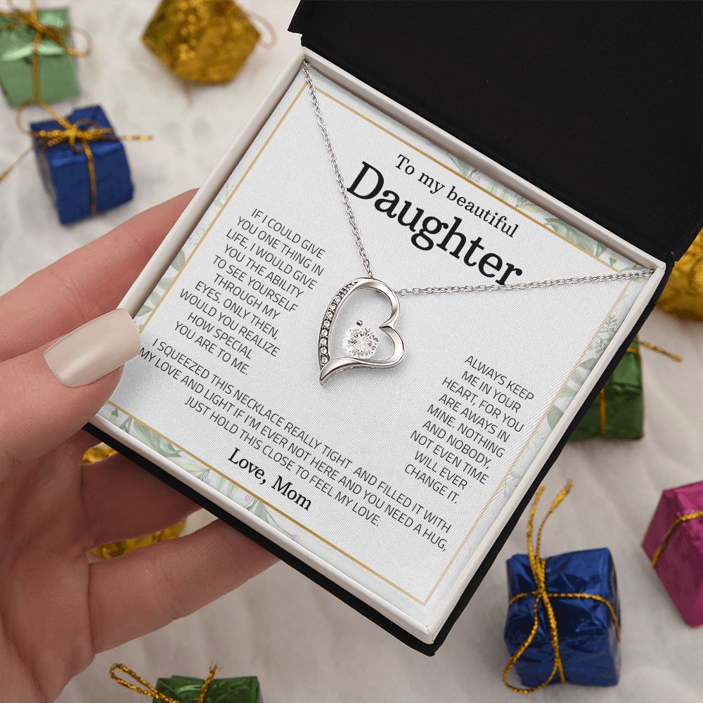 To My Beautiful Daughter Forever Love Necklace