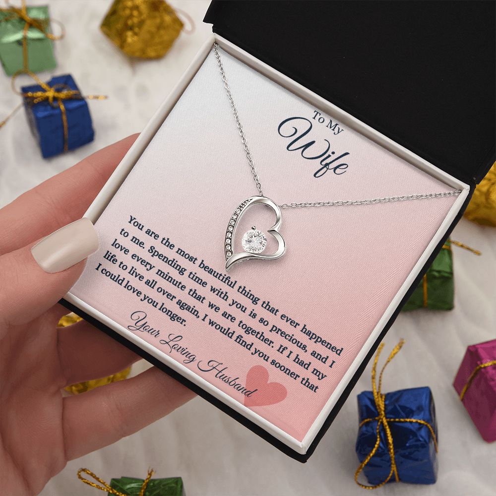To My Wife Heart Forever Love Necklace