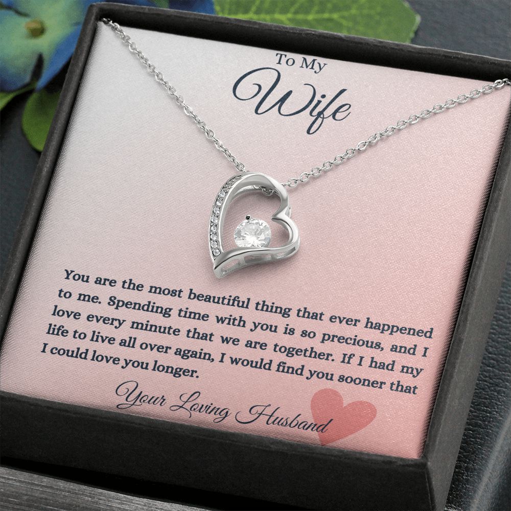 To My Wife Heart Forever Love Necklace