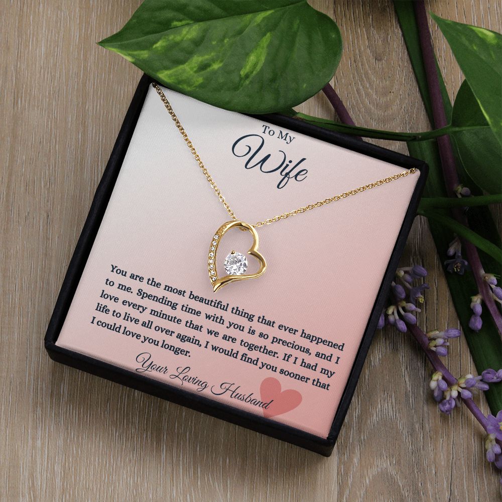 To My Wife Heart Forever Love Necklace