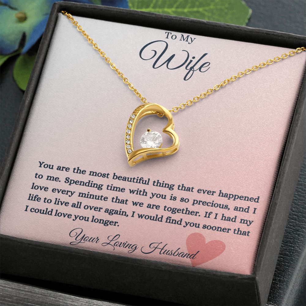 To My Wife Heart Forever Love Necklace