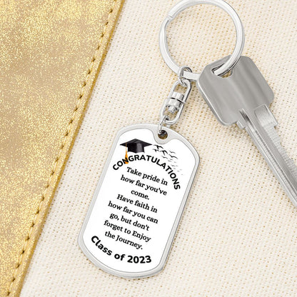 Msg to Graduate - Congratulations Swivel Key Chain