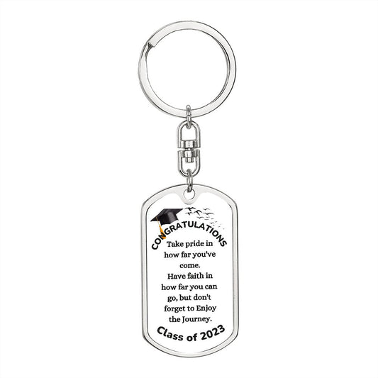 Msg to Graduate - Congratulations Swivel Key Chain