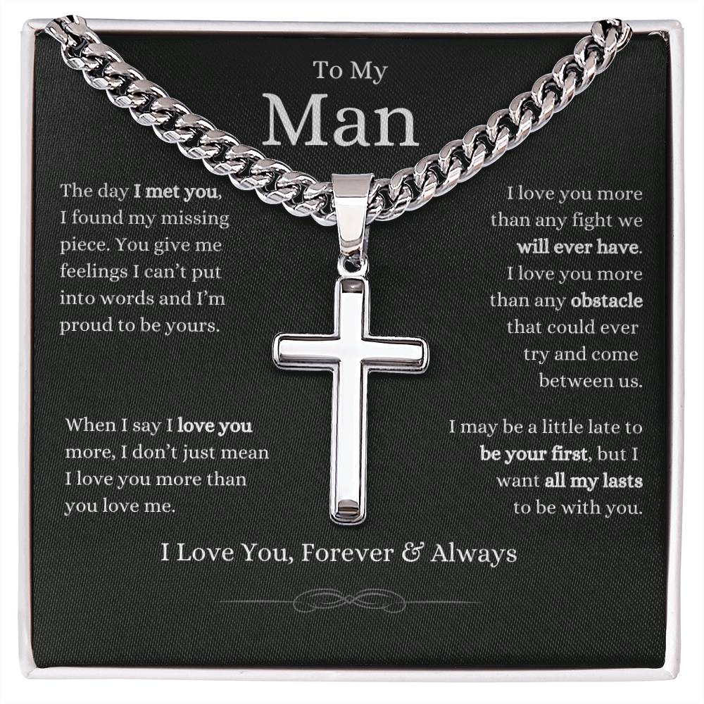 To My Man, Artisan Cross Cuban Link Chain