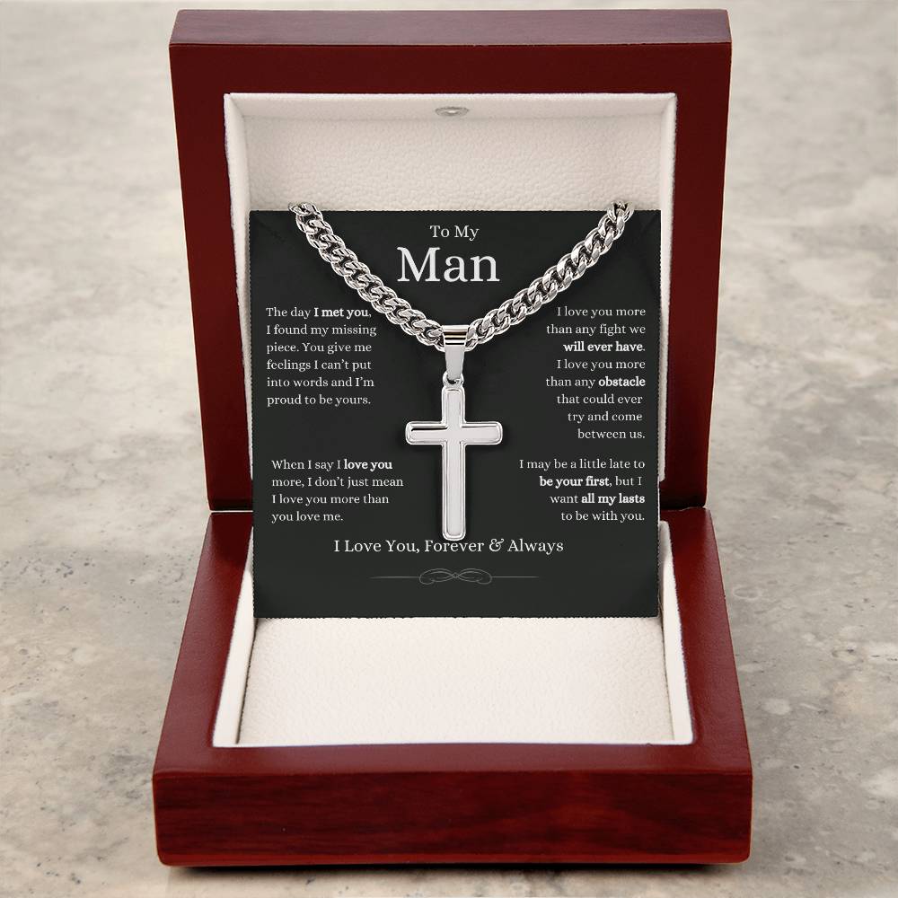 To My Man, Artisan Cross Cuban Link Chain