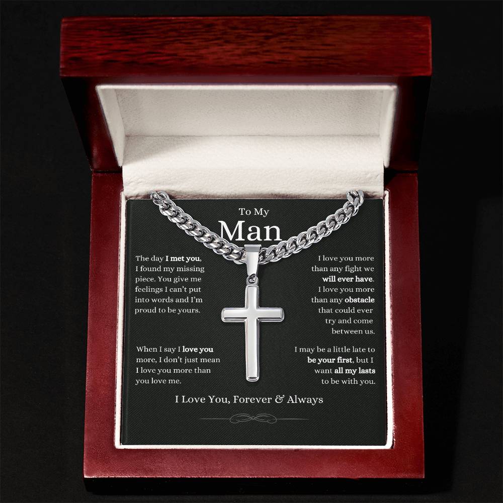To My Man, Artisan Cross Cuban Link Chain